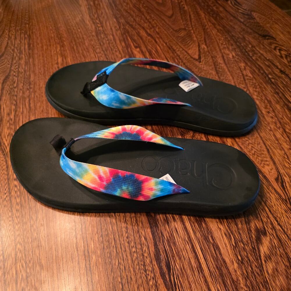 Men's Chaco Chillos Flip Flop Sandals Tie-dye Rainbow Sz13